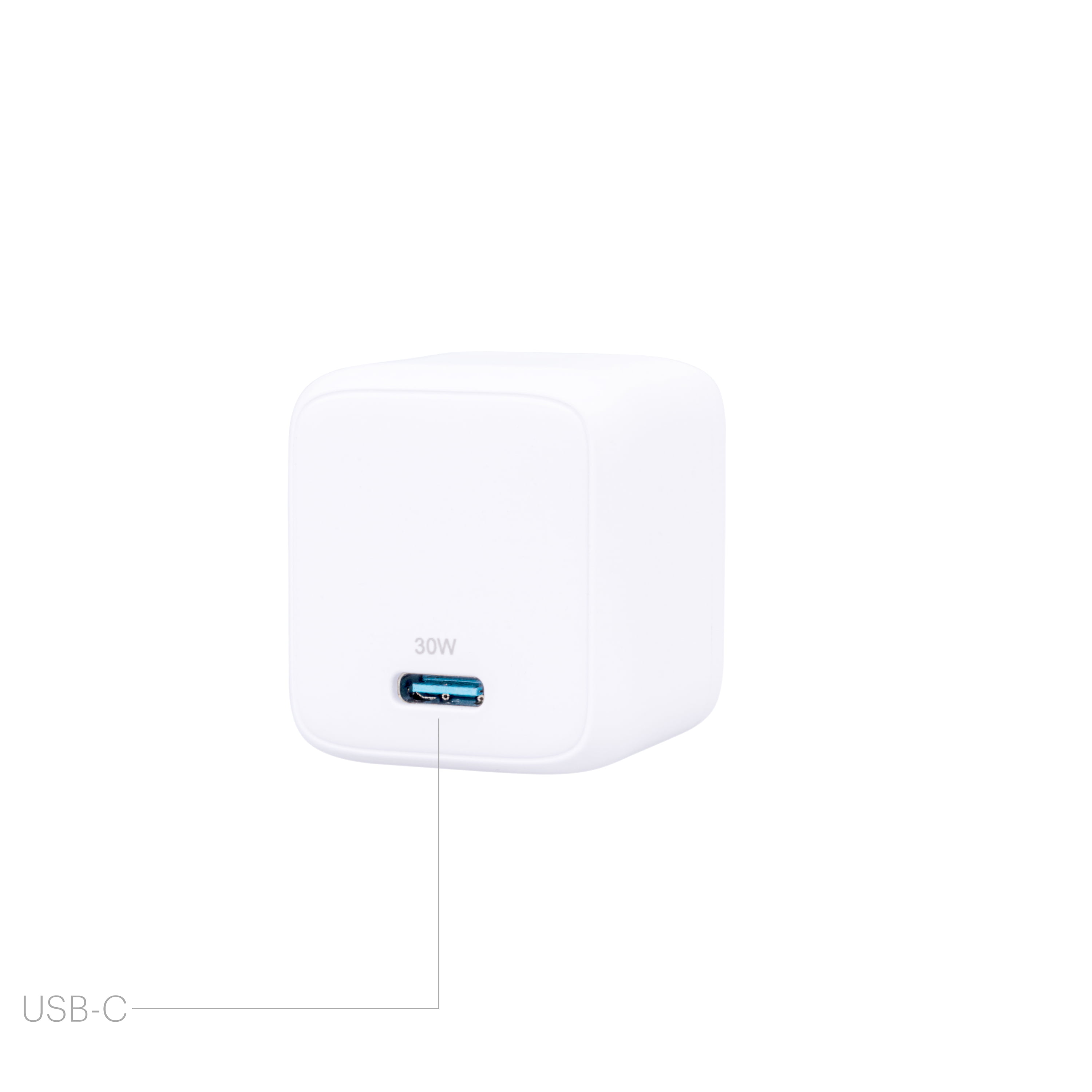 onn. 30W USB-C Wall Charger with Power Delivery, White, for iPhone models (13/12/11/SE/XS/XR/8 series), Samsung, Sony, and LG smartphone models, foldable plug for on the go.