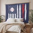 thumbnail image 3 of American Flag Tapestry for Bedroom Wall Hanging Tapestry, US Flag Baseball Stars Navy Blue Ceiling Backdrop Tapestries Poster Blanket Wall Decor for Teens Room Living Room Dorm 39" x 59", 3 of 8