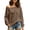 Coffee, variant on JOANKDMI Oversized T Shirts for Women Off The Shoulder Long Sleeve Slouchy Casual Streetwear Fashion Baggy Tops