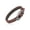 Brown, variant on Men's Distressed Brown Leather Skull Buckle Clasp Bracelet