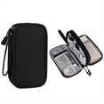 thumbnail image 5 of Portable Double-Deck Storage Bag for Digital Products-Travel Organizer for USB Cables, Headsets & Accessories Black, 5 of 9