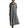 thumbnail image 2 of Women's Short Sleeve Flowy Long Sundress Spaghetti Strap Summer Dress, 2 of 9