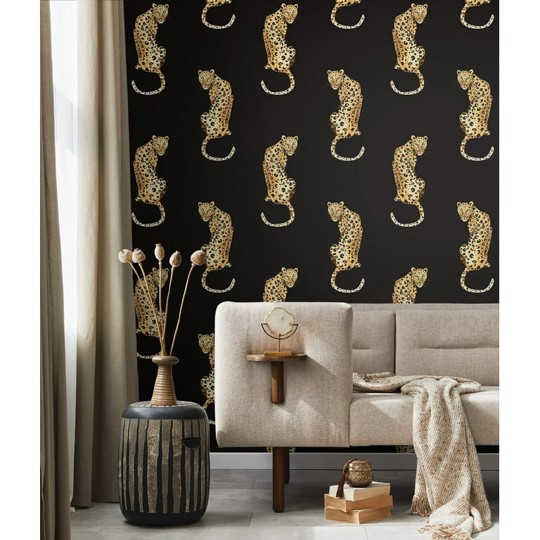 Daisy Bennett Leopard King Peel & Stick Wallpaper - Black – US Wall Decor