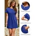 thumbnail image 5 of Fancyglim Women’s Summer Dress Short Sleeve Crew Neck T-Shirt Dresses Casual Loose Fit Fashion Mini Dress Blue XL, 5 of 7