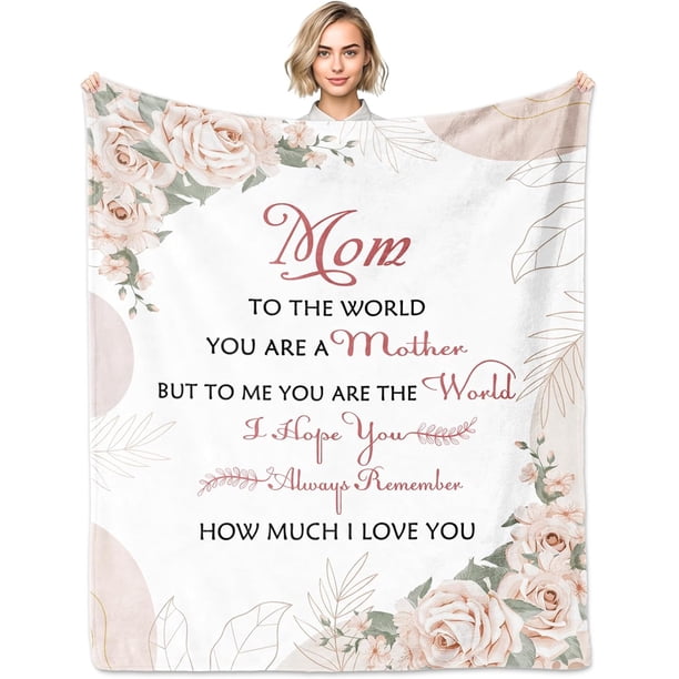 LHSHID Mom Gifts Blanket Lightweight Flannel Polyester Throw Blanket for Mother's Day Birthday Christmas Anniversary 60"x80"