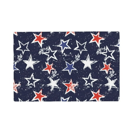 

Placemats Set of 6 USA Stars Place mats for Dining Table Indoor/Outdoor Cute Heat Resistant Washable Table Mats(18 x 12 )