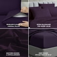 thumbnail image 3 of Swift Home 6-Piece Soft Lightweight Eggplant Microfiber Sheet Set with Extra Pillowcases, California King, 3 of 5