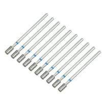 Unique Bargains 10Pcs Emery Nail Drill Bits Set for Acrylic Nails 3/32 Inch Nail Art Tools 44.4mm Length Blue