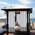 thumbnail image 3 of SHANNA 100% Waterproof Outdoor Curtains Windproof Weatherproof Porch Curtains, Outdoor Privacy Grommet Top Panels for Patio, Gazebo and Pergola, 2 Panels, W52'' x L84'', 3 of 12