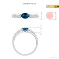 thumbnail image 6 of ANGARA Natural London Blue Topaz Ring with Diamond Accents in 925 Sterling Silver for Women (Size-7x5mm) | November Birthstone, Anniversary, Jewelry Gift for Women | Natural London Blue Topaz Ring, 6 of 11