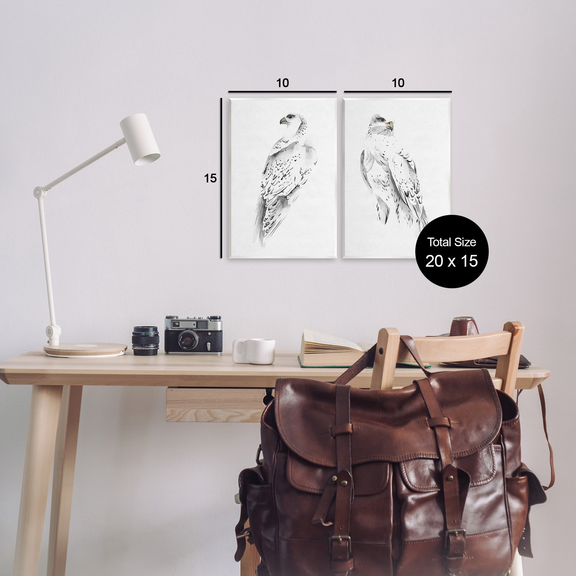 Stupell Industries White Hawk Winter Birds Soft Speckled Feathers, 10 x 15,Design by Melissa Wang