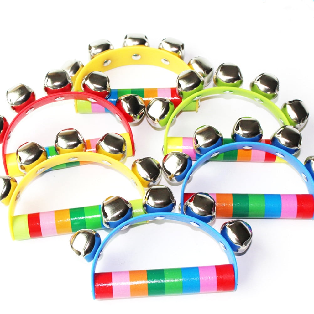 6pcs Set Handbells Developmental Toy Bells Kids Baby Rattle Toys Free Shipping