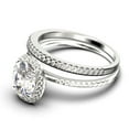 thumbnail image 4 of Bridal Ring Set Art Deco 2.25 Carat Oval Cut Diamond Moissanite Engagement Ring, Wedding Ring in 925 Sterling Silver With 18k White Gold Plating, Promise Ring, Anniversary Gift, 4 of 4