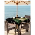 thumbnail image 2 of Outdoor Tablecloth with Umbrella Hole and Zipper, Black Christmas Tree Square Table Cloth 60x60 Inch Waterproof Tablecloth, Xmas Tree Winter Snowflake Picnic Table Cover for Patio Camping, 2 of 7