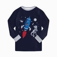thumbnail image 6 of TOWED22 Infant Baby Boy Clothes 2-Piece Long Sleeve Crew Neck Sweatshirt Tops Casual Pocket Joggers Pants Cartoon Outfits Toddler Clothing Set(Black,3-4 Y), 6 of 8