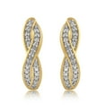 thumbnail image 2 of Genuine 0.02 cttw Diamond Accent Twisted Hoop Earrings In 14K Yellow Gold Plated, 2 of 4