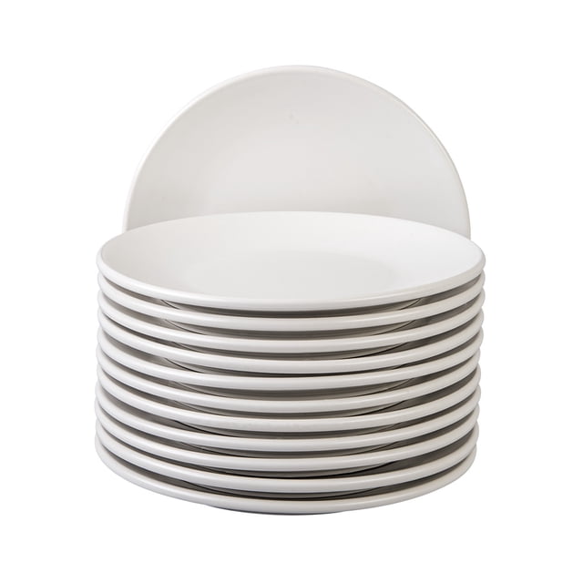 Juego de 12 Platos Trinche de Cerámica Santa Anita 28 cm Color Blanco
