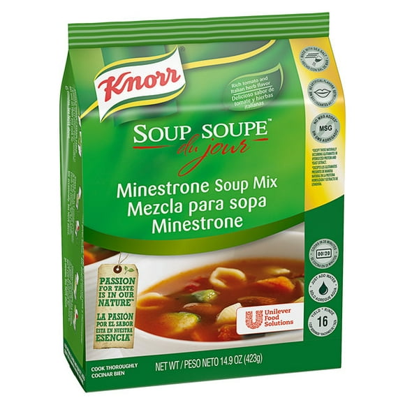 Knorr 14,9 oz Soupe du Jour Minestrone Mélange Soupe - 4/Case