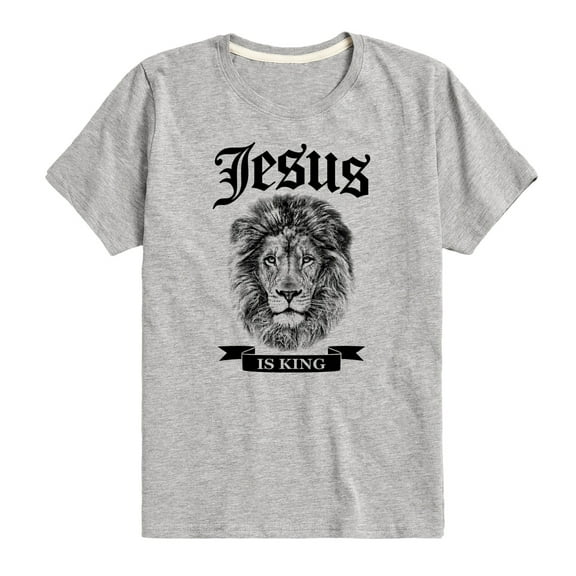 Instant Message - Jesus Is King Lion - Toddler & Youth Short Sleeve Graphic T-Shirt
