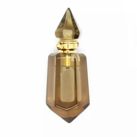 Perfume Bottles Pendant Natural Quartz Crystal Hexagon Gemstone Necklace Healing