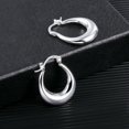 thumbnail image 3 of 925 Sterling Silver Ring, 925 Silver Big Earrings, 14K Gold Plated Thick Oval Ring, Large Thick Earrings, Low Allergy Oval Earrings, 3 of 6