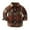 Brown, variant on Toddler Boys Girls Shirt Coat Jacket Plaid Long Sleeve Kids Lapel Button Tops Outwear
