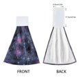 thumbnail image 3 of Yayeee Kitchen Hanging Hand Towels Set of 2 with Loop Bathroom Absorbent Tie Towel, Purple Sky Pattern, 3 of 7