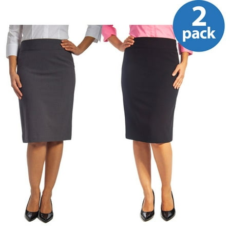 - George Womens Classic Career Suiting Pencil Skirt 2 Pack Value Bundle