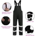 thumbnail image 4 of Rain Suits for Men Women Waterproof Reflective Rain Coat and Bib Pants for Safety Heavy Duty Rain Gear Fishing（Black, S）, 4 of 7