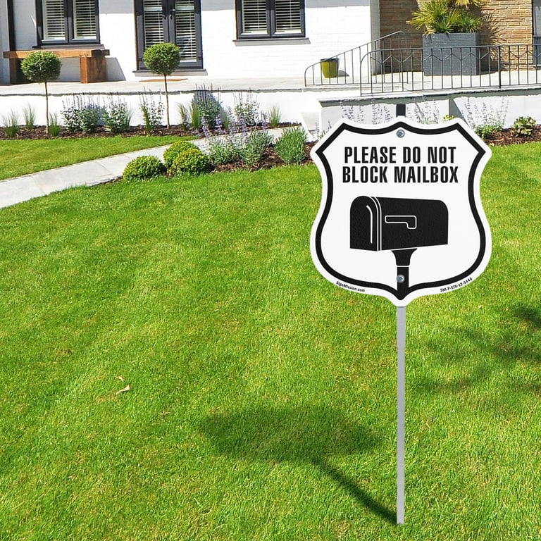 Use Mailbox Please Do Not Block Mailbox Please Sign - 12x12 Inch Rust-Free Aluminum Metal ...