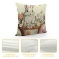 thumbnail image 4 of YINGXI  Happy Easter Hunny Bunny Throw Pillow Covers,Easter Eggs Rabbit Pink Cushion Case Decoration for Sofa Couch 18x18in, 4 of 5
