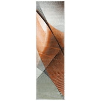 SAFAVIEH Hollywood Celandine Abstract Runner Rug, Grey/Orange, 2'3" x 12'