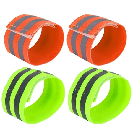 Unique Bargains 4Pcs High Visibility Night Cycling Reflector Straps Reflective Bands