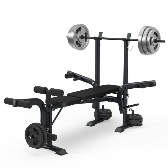 FASTES Adjustable Weight Bench, 7 in 1 Multi-Purpose Full Body Workout Weight Bench With Leg Extension, Home Gym Bench Press Set Strength Training 1200lbs