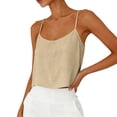 thumbnail image 4 of Crop Tops for Women Summer Sleeveless Scoop Neck Adjustable Spaghetti Strap Casual Camisole Tank Top, 4 of 7