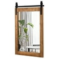 thumbnail image 1 of Costway 30"x22" Wall Mount Mirror Decor Vanity Mirror Wood Frame Barn Door Style Brown, 1 of 10