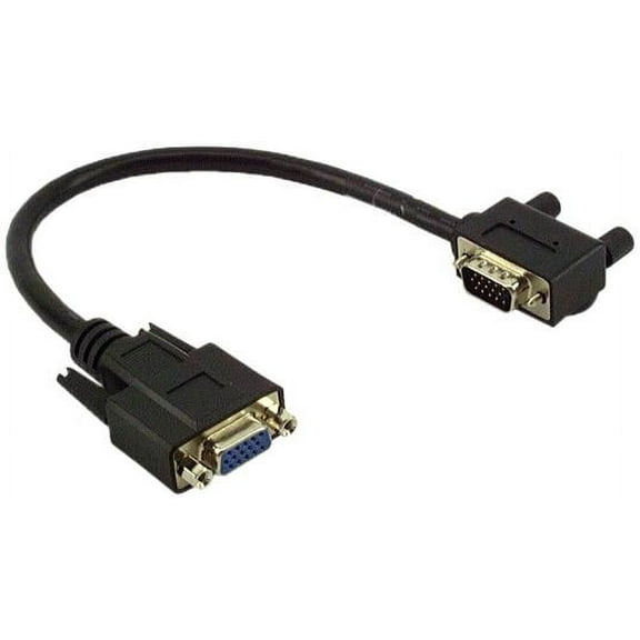 IEC M13302 VGA Monitor Left Angle Male to Straight Female Adapter 1'