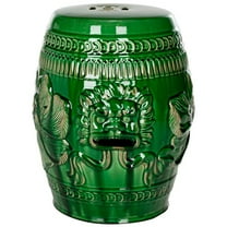 Safavieh 18 in Chinese Dragin Ceramic Garden Stool, Green