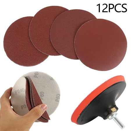 

HOTBEST 12Pcs 5 Sanding Discs Pad Kit for Drill Grinder Rotary Tools with Sanding Pad and Shaft