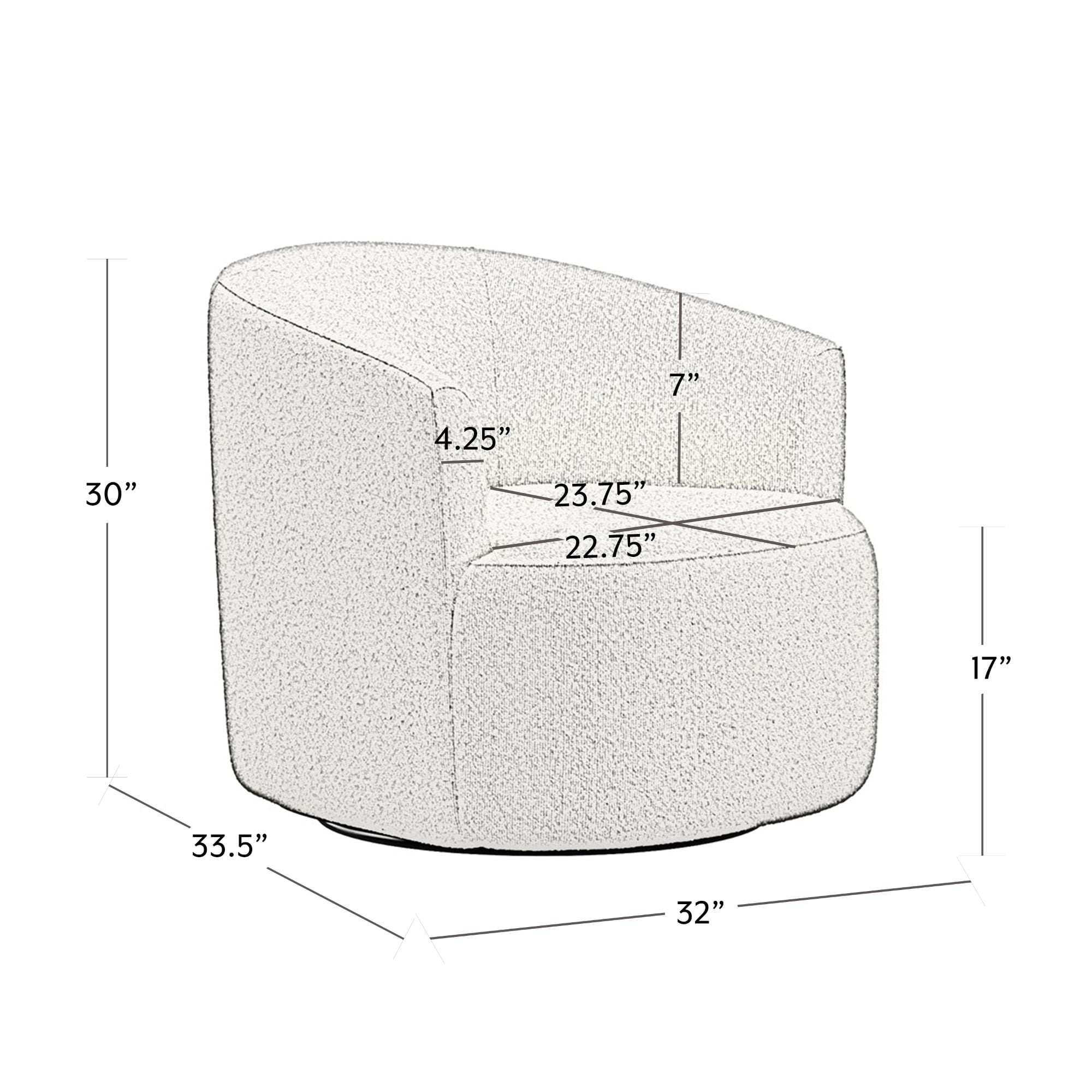 Mainstays Boucle Swivel Accent Chair, Taupe