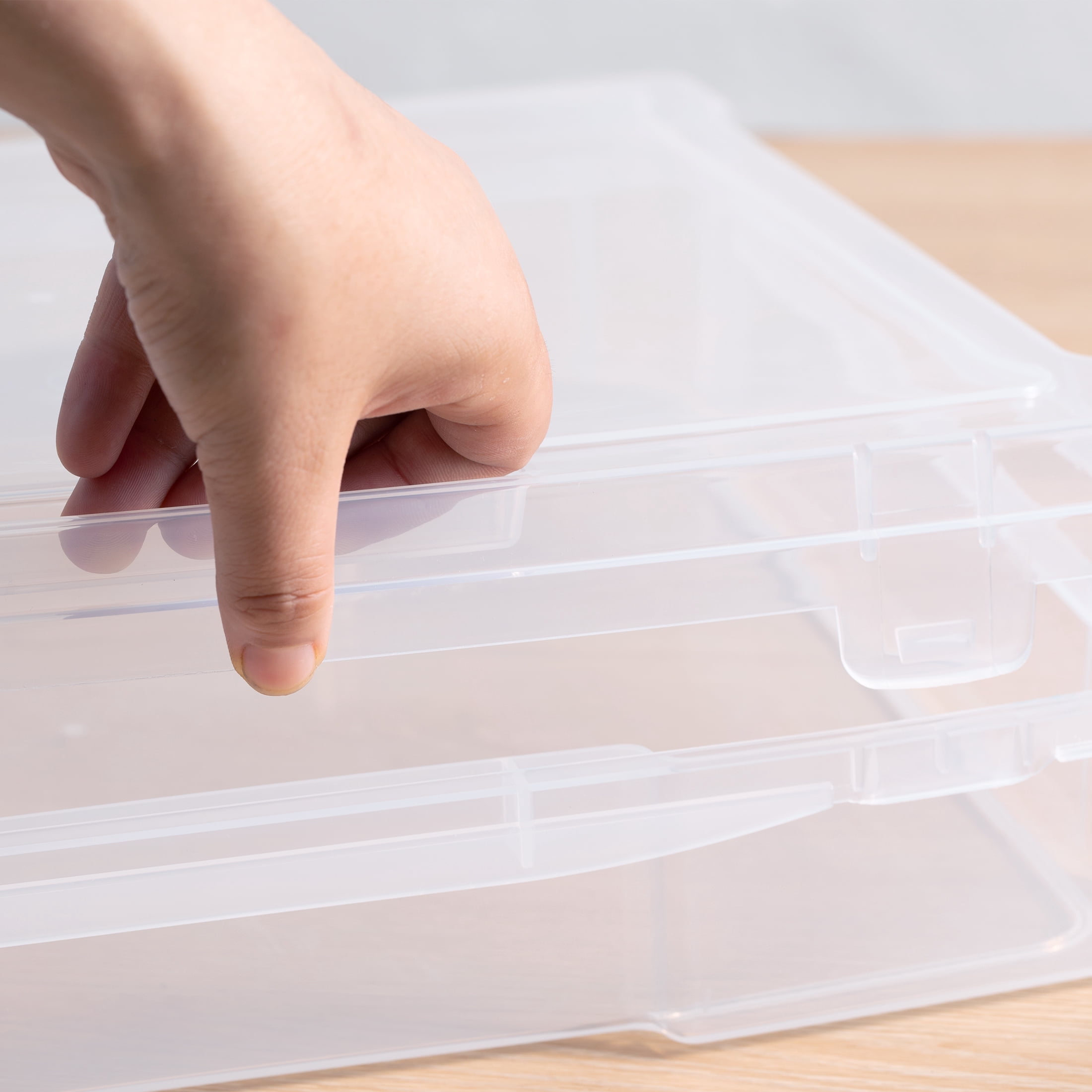Novelinks Scrapbook Box, Craft and Hobby Storage Box, Clear, 12 inches, Plastic