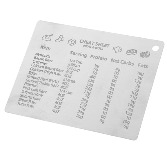KALLORY Kitchen Conversion Chart Magnet Stainless Steel 1Pcs 4.4x3.22x0.01in