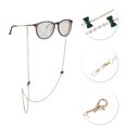 thumbnail image 3 of Unique Bargains 1 Pcs Mask Lanyard Eyeglasses Chain Bowknot Pearl Eyeglass Chain 27.56" Green Gold Tone, 3 of 5