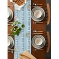 Ocean Striped Star Shell Jelly Coral Blue Table Runner Wedding Table