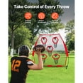 thumbnail image 2 of KFFKFF 7 x 7 ft Football Trainer Throwing Net, Practice Target Net with 5 Pockets, Durable Knotless Design with Straps and Carry Case, Enhance Quarterback Throwing Precision, Red, 2 of 9