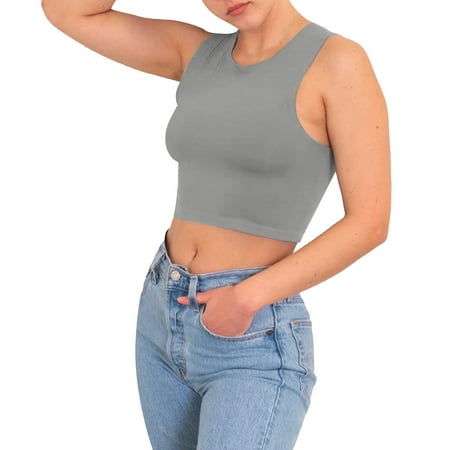 

LBECLEY Off Shoulder Choker Bodysuit Women s Solid Color Short Ice Silk High Elastic Sports Yoga Vest Shapewear Cute Halter Tops Women Grey S
