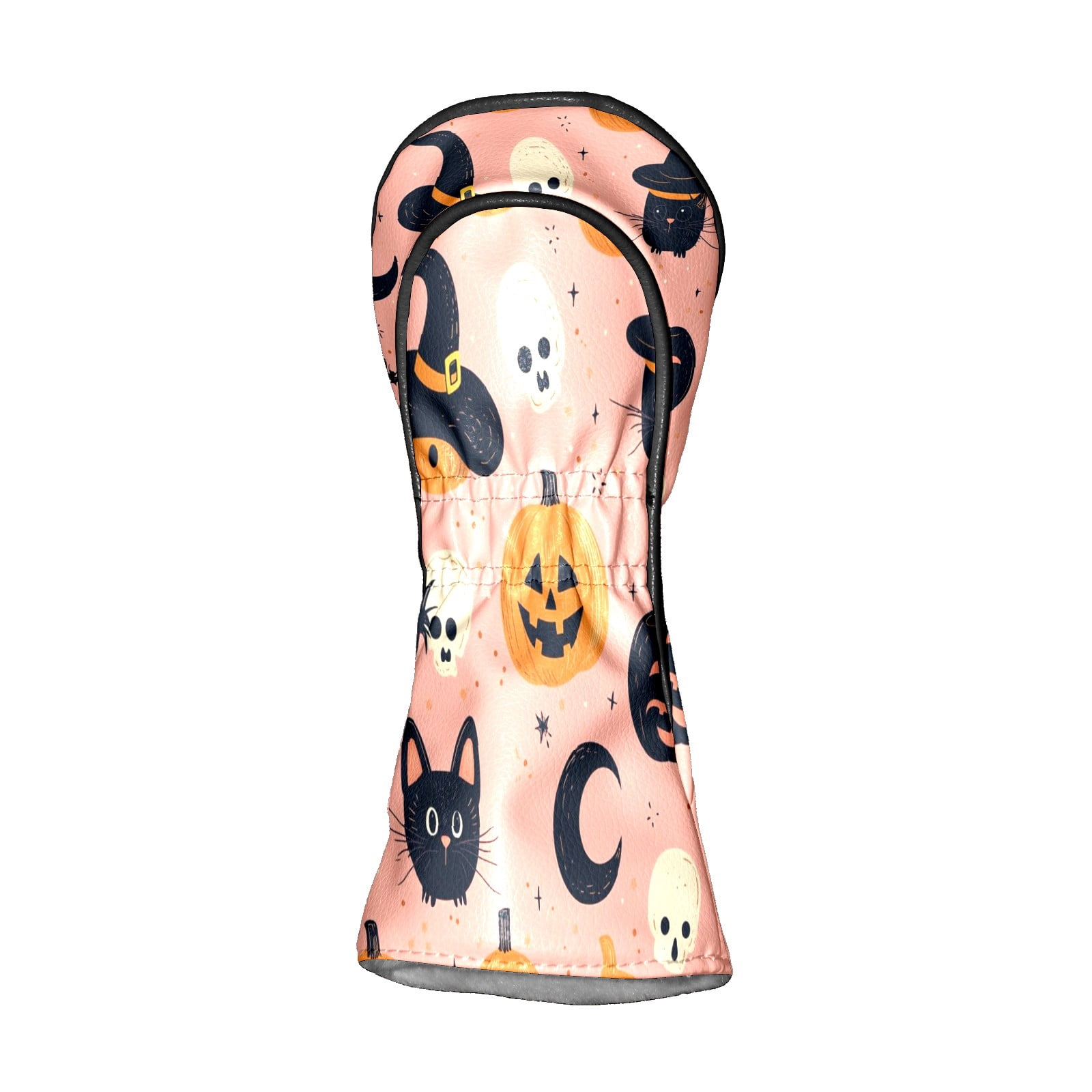 Golf Club Covers PU Leather Waterproof Head Covers for Fairway Woods Hybrids Halloween Pattern Unisex Fits Most Brands