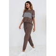 thumbnail image 2 of Conjunto Deportivo PRETTYGARDEN 2 Piezas Rayado Caqui Oscuro Talla M, 2 of 5