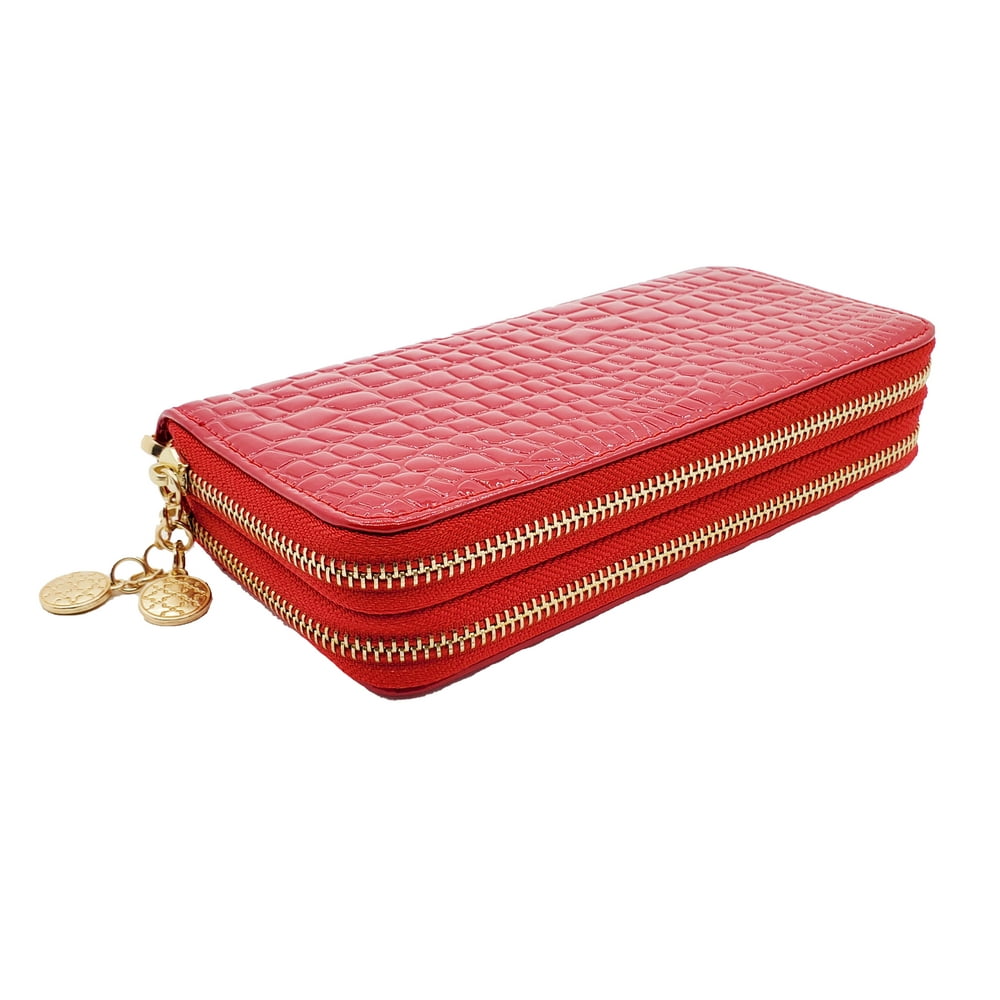 L&M CUTIE Large Wallet for Women Glossy PU Leather Card Holder Phone