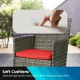 thumbnail image 4 of FDW 2-Piece Rattan Outdoor Conversation Sets with Thick Cushions, Gray/Red, 4 of 7